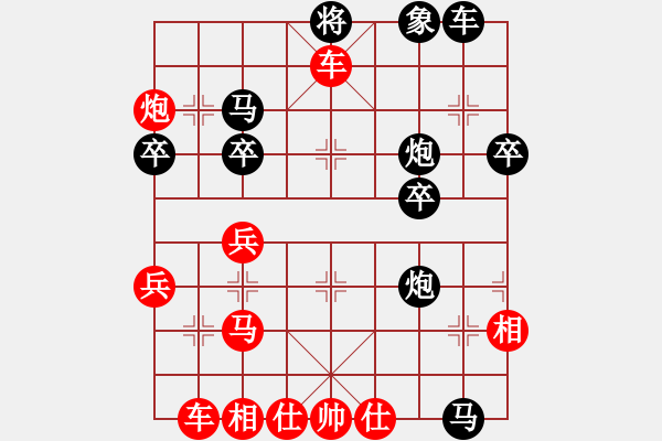 象棋棋譜圖片：本人先勝周營棋友（中炮七路馬對屏風(fēng)馬雙炮過河） - 步數(shù)：49 