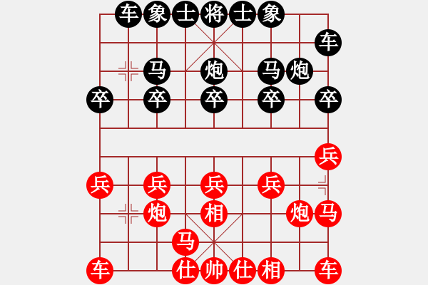 象棋棋譜圖片：A27 紅2馬二進四 紅3馬八進九紅4兵九進一 反向 811 我勝 后中局小蟲入局精彩 雙車 一車 - 步數(shù)：10 