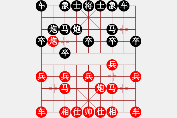 象棋棋譜圖片：炮二平四 炮８平４ 兵三進(jìn)一 馬８進(jìn)７[一]（001） - 步數(shù)：10 