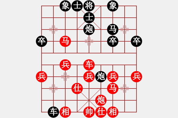 象棋棋譜圖片：萬(wàn)法無(wú)我(9段)-勝-總是輸(天帝)過(guò)宮炮直車對(duì)左中炮橫車 - 步數(shù)：40 