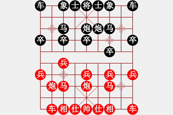 象棋棋谱图片：负分太后 鱼[红] -VS- 天空[黑](2) - 步数：10 