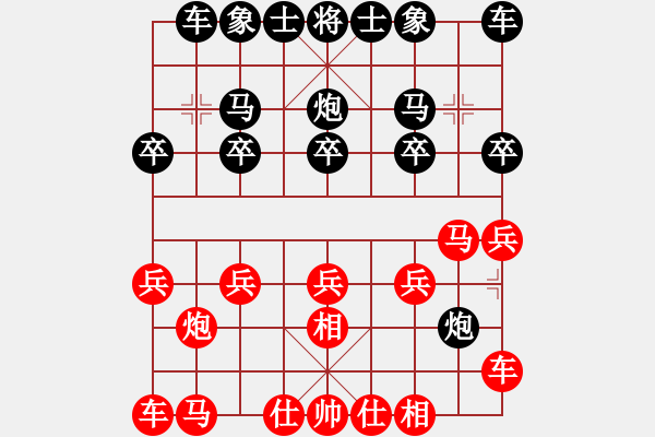 象棋棋譜圖片：20171211 后負(fù)苗鑫 反向飛相九尾龜對(duì)左中炮 - 步數(shù)：10 