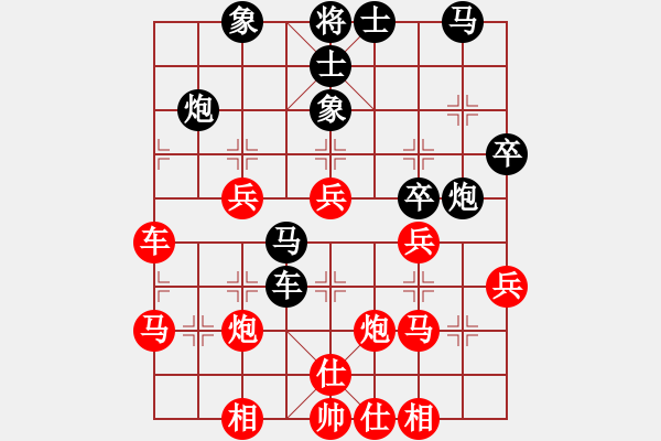 象棋棋譜圖片：布局新知：五七炮進(jìn)三兵直橫車 VS 屏風(fēng)馬邊卒右馬外盤河 - 步數(shù)：40 