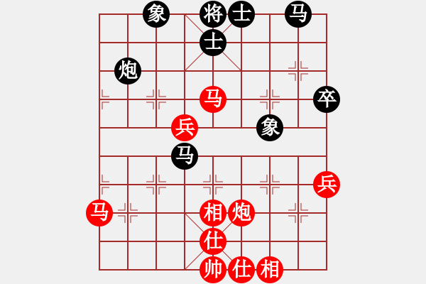 象棋棋譜圖片：布局新知：五七炮進(jìn)三兵直橫車 VS 屏風(fēng)馬邊卒右馬外盤河 - 步數(shù)：55 