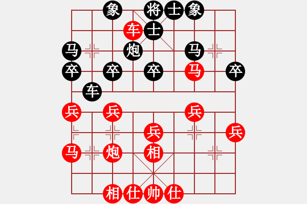 象棋棋譜圖片：網(wǎng)事如煙 [985083661] -VS- 橫才俊儒[292832991] - 步數(shù)：30 