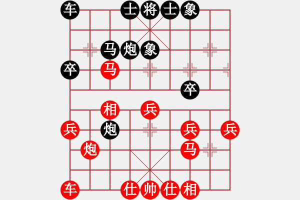 象棋棋譜圖片：葬心紅勝wangyongchun0215【仙人指路對士角炮或過宮炮】 - 步數(shù)：30 