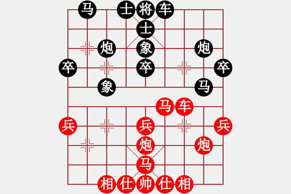 象棋棋譜圖片：銅鑼怪俠(2段)-和-逛逛(1段) - 步數(shù)：30 