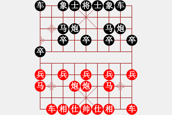 象棋棋譜圖片：確認(rèn)似的法[紅] -VS- 優(yōu)秀戰(zhàn)士[黑] - 步數(shù)：10 