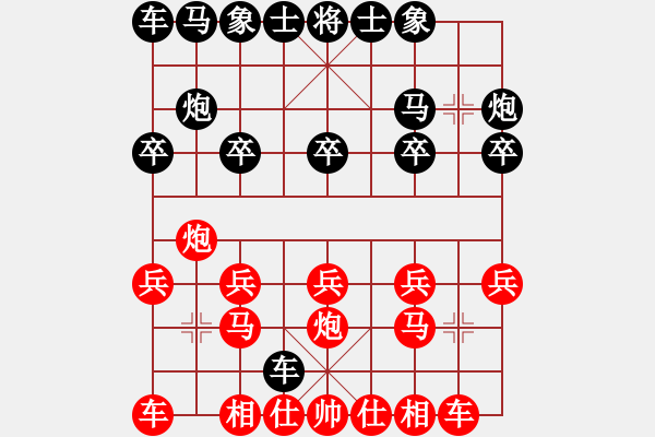 象棋棋谱图片：QQ业四测评先胜对手2014030102 - 步数：10 