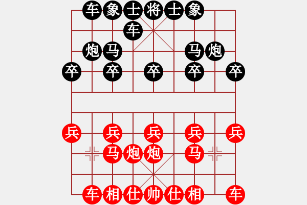 象棋棋譜圖片：仕角炮局黑右馬（紅勝） - 步數(shù)：10 