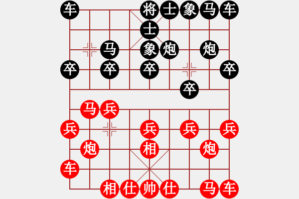 象棋棋谱图片：第一台 湖北刘宗泽红先和河北侯文博 - 步数：10 