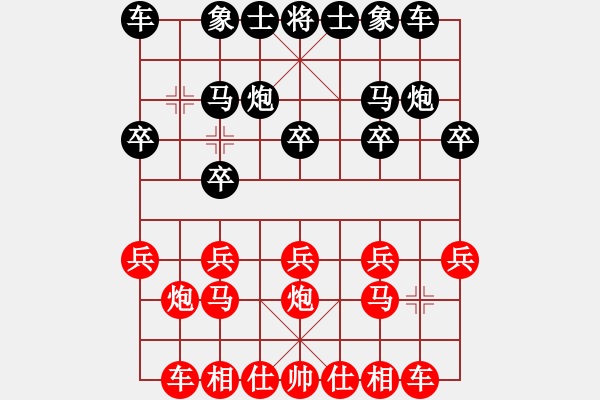 象棋棋譜圖片：中炮對(duì)右反宮馬（紅勝） - 步數(shù)：10 