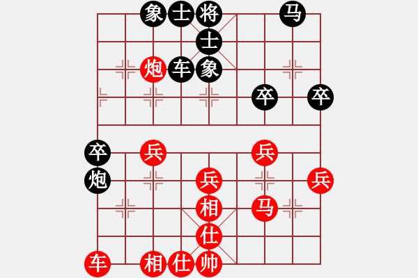 象棋棋譜圖片：紅衣大主教(9級(jí))-和-悟到得到(3段) - 步數(shù)：40 