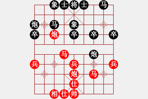 象棋棋譜圖片：仁者無敵[紅] -VS- 雪狼[黑] - 步數(shù)：30 