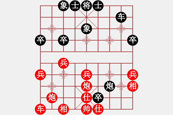 象棋棋譜圖片：總是輸(天帝)-勝-老王中王(月將)（左馬盤河急進(jìn)7卒，紅馬七進(jìn)六） - 步數(shù)：40 