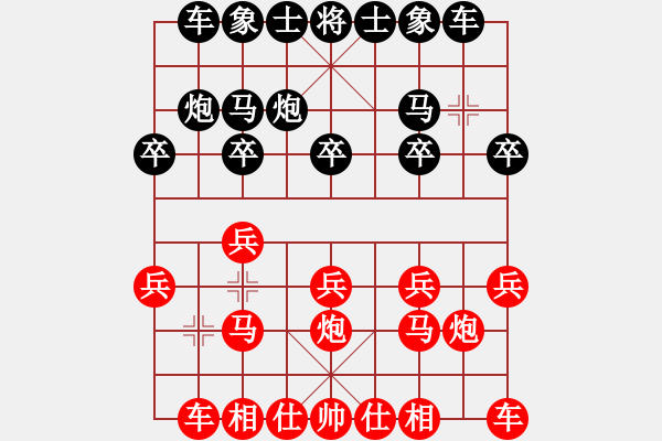 象棋棋譜圖片：火鴨(6段)-和-臺北射手(7段) - 步數(shù)：10 