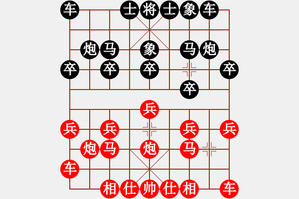 象棋棋譜圖片：101225紅C01 中炮七路馬對(duì)屏風(fēng)馬 - 步數(shù)：10 