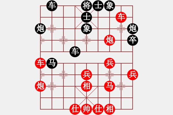 象棋棋譜圖片：咸州寡婦(9段)-負(fù)-瓜瓜是蛋蛋(人王)仙人指路轉(zhuǎn)左中炮對(duì)卒底炮飛左象 紅先上仕 - 步數(shù)：40 