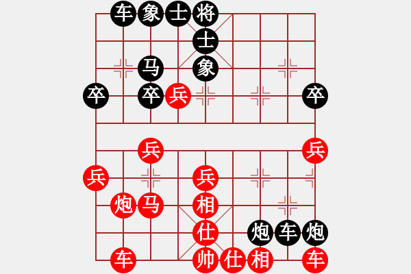 象棋棋譜圖片：瞎眼狗第六局 車9平8 （吃炮） - 步數(shù)：30 