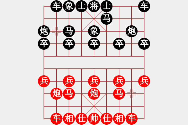 象棋棋譜圖片：中炮對拐腳馬（紅勝） - 步數(shù)：10 