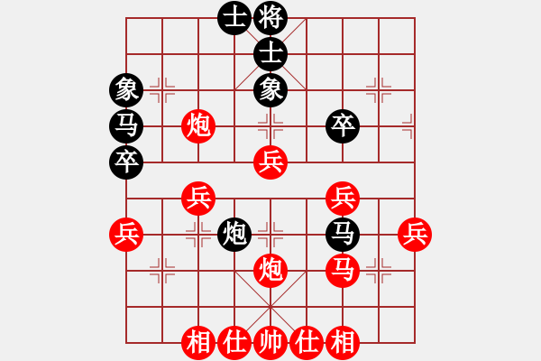 象棋棋譜圖片：中炮對(duì)列炮(黑邊馬型)之一 - 步數(shù)：40 