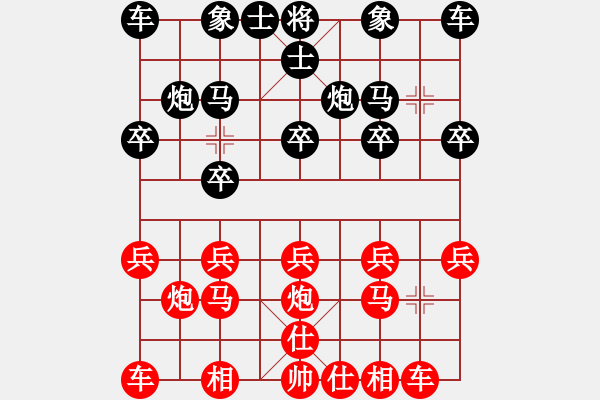 象棋棋谱图片：蒋凤山     先和 徐超       - 步数：10 
