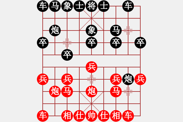 象棋棋譜圖片：1093局 B00- 中炮局-業(yè)1-1先負小蟲引擎23層 - 步數(shù)：10 