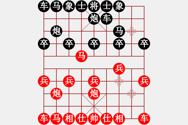 象棋棋譜圖片：2204局 B06-中炮對龜背炮-旋風(fēng)九專(入門) 紅先負(fù) 旋風(fēng)引擎23層 - 步數(shù)：10 