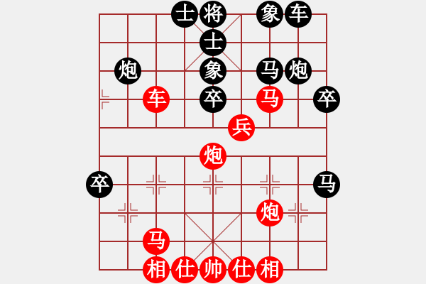 象棋棋譜圖片：五七炮互進(jìn)三兵對(duì)屏風(fēng)馬邊卒右馬外盤河 紅左橫車對(duì)黑飛右象砍九星下山(天罡)-勝-樂(lè)在清閑時(shí)(北斗) - 步數(shù)：50 