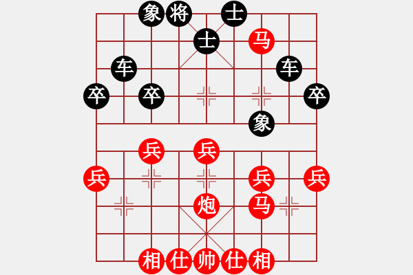 象棋棋譜圖片：負(fù)分太后 魚(yú)[紅] -VS- 冰點(diǎn)[黑](6) - 步數(shù)：40 