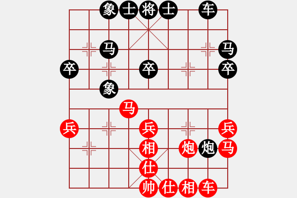 象棋棋譜圖片：2006年迪瀾杯弈天聯(lián)賽第一輪海盜雪(5r)-和-楚水飛云(2級) - 步數(shù)：30 