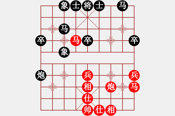 象棋棋譜圖片：2006年迪瀾杯弈天聯(lián)賽第一輪海盜雪(5r)-和-楚水飛云(2級) - 步數(shù)：40 