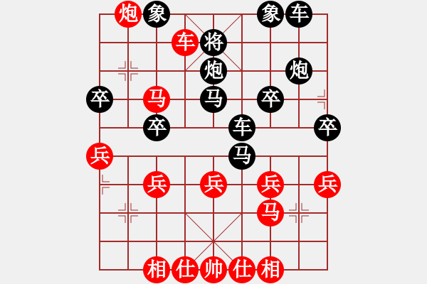 象棋棋譜圖片：先手：順炮對列手炮12 - 步數(shù)：33 