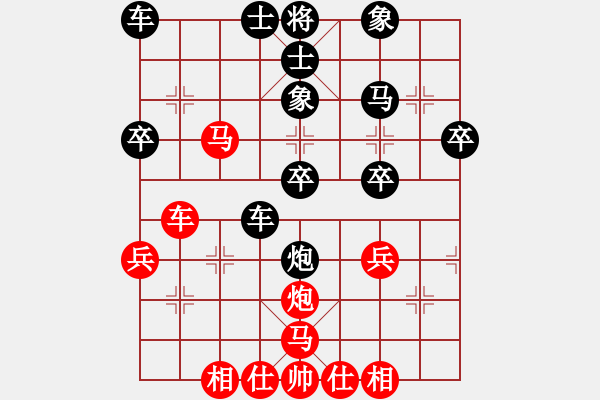 象棋棋譜圖片：北方藍(lán)劍客(1段)-和-殺手鐵快(6段) - 步數(shù)：40 