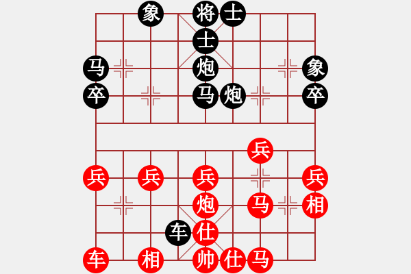 象棋棋譜圖片：清閑王[1559150573] -VS- 橫才俊儒[292832991] - 步數(shù)：30 