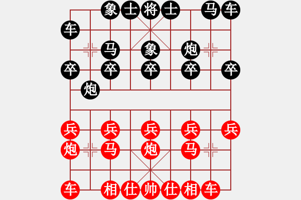 象棋棋譜圖片：中炮對(duì)斂炮之車1進(jìn)1參考對(duì)局13 - 步數(shù)：10 