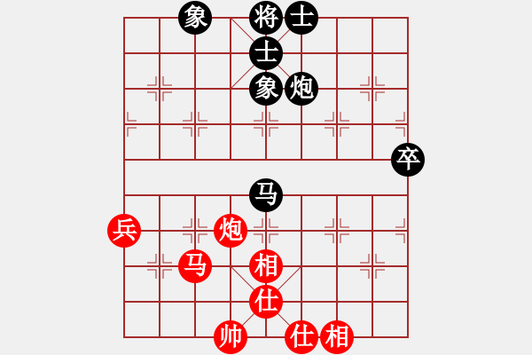 象棋棋譜圖片：五八炮對反宮馬 （黑車1平3）   天涯幽客(4段)-和-寶貝小豬(5段) - 步數(shù)：60 