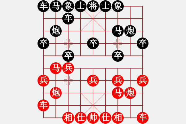 象棋棋譜圖片：龍德海(風(fēng)魔)-負(fù)-天外流星(5星)(起馬互進(jìn)七兵局黑橫車紅進(jìn)外馬) - 步數(shù)：10 