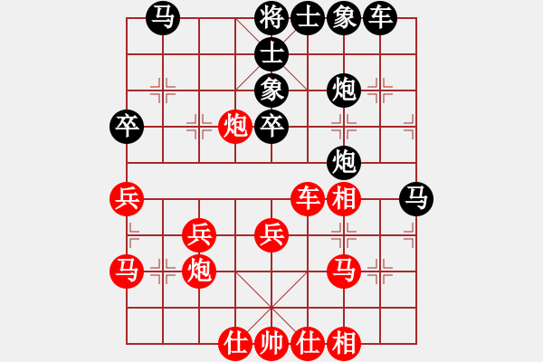 象棋棋譜圖片：小五七炮對屏風(fēng)馬進７卒 黑右炮巡河 港頭論道(8段)-和-rybkax(8段) - 步數(shù)：40 