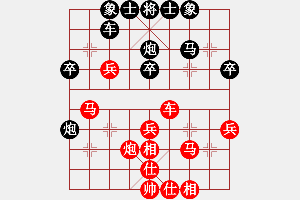 象棋棋譜圖片：3904局 A61-過宮炮對進左馬-旋風引擎24層 紅先勝 旋風九專雙核 - 步數：40 