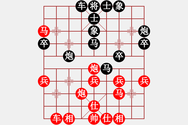 象棋棋譜圖片：山 雞[759122344] -VS- 蓋世英豪[-] 四 16 第一次臥槽 - 步數(shù)：30 