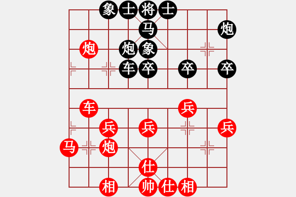 象棋棋譜圖片：五七炮互進三兵對屏風馬邊卒右馬外盤河 黑車1進3 馬2進1溫柔斬(天罡)-勝-友幫比賽三(電神) - 步數(shù)：50 