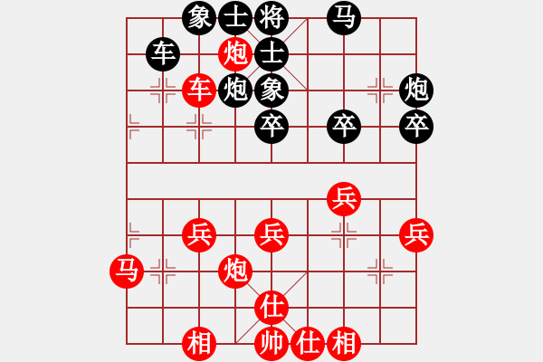 象棋棋譜圖片：五七炮互進三兵對屏風馬邊卒右馬外盤河 黑車1進3 馬2進1溫柔斬(天罡)-勝-友幫比賽三(電神) - 步數(shù)：60 