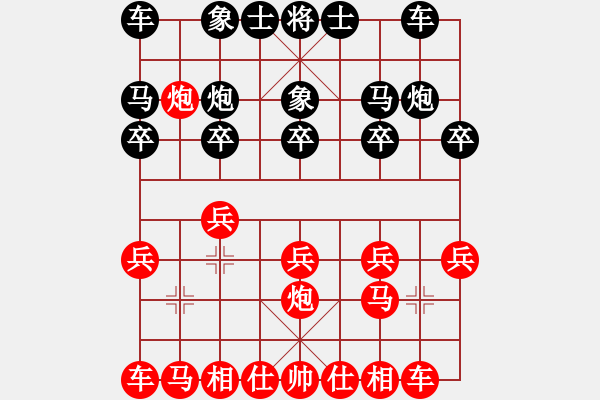 象棋棋譜圖片：葬心紅勝kevin151706【仙人指路轉(zhuǎn)左中炮對(duì)卒底炮】 - 步數(shù)：10 