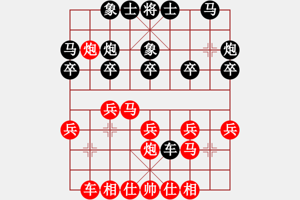 象棋棋譜圖片：葬心紅勝kevin151706【仙人指路轉(zhuǎn)左中炮對(duì)卒底炮】 - 步數(shù)：20 