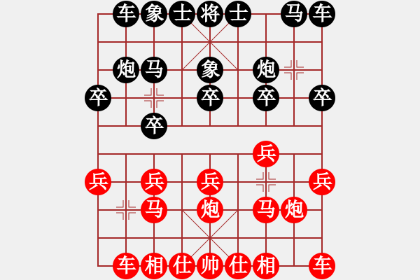 象棋棋譜圖片：負(fù) 沒有接受和棋，自將告負(fù)，形勢判斷錯誤 天亮說晚安[994788026] -VS- 平靜人[327 - 步數(shù)：10 