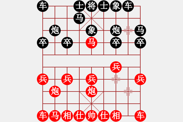 象棋棋譜圖片：逍遙_鶴沖天[紅] -VS- t1170wm[黑] - 步數(shù)：10 