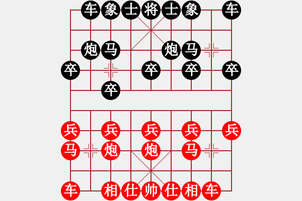 象棋棋譜圖片：反宮馬應(yīng)五七炮進(jìn)三兵（紅棄雙兵） - 步數(shù)：10 