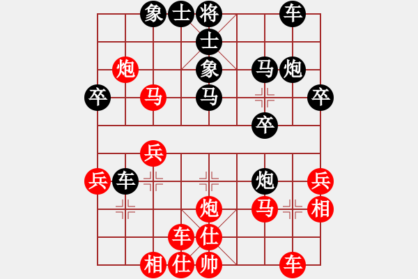 象棋棋譜圖片：象棋十大開(kāi)局2.8 兵七進(jìn)一，象7進(jìn)5(澳大利亞老揚(yáng)制作) - 步數(shù)：30 