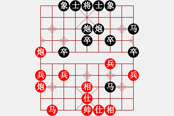 象棋棋譜圖片：3706局 A53-仕角炮轉(zhuǎn)反宮馬對(duì)右中炮-旋風(fēng)九專(zhuān)雙核 紅先負(fù) 小蟲(chóng)引擎25層 - 步數(shù)：30 